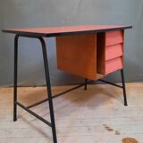 Red vintage desk and its chair