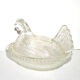 Box Bonbonnière Glass chicken - vintage chicken butter maker VERRERIE PORTIEUX