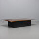 Vintage brutalist coffee table made of wood and copper