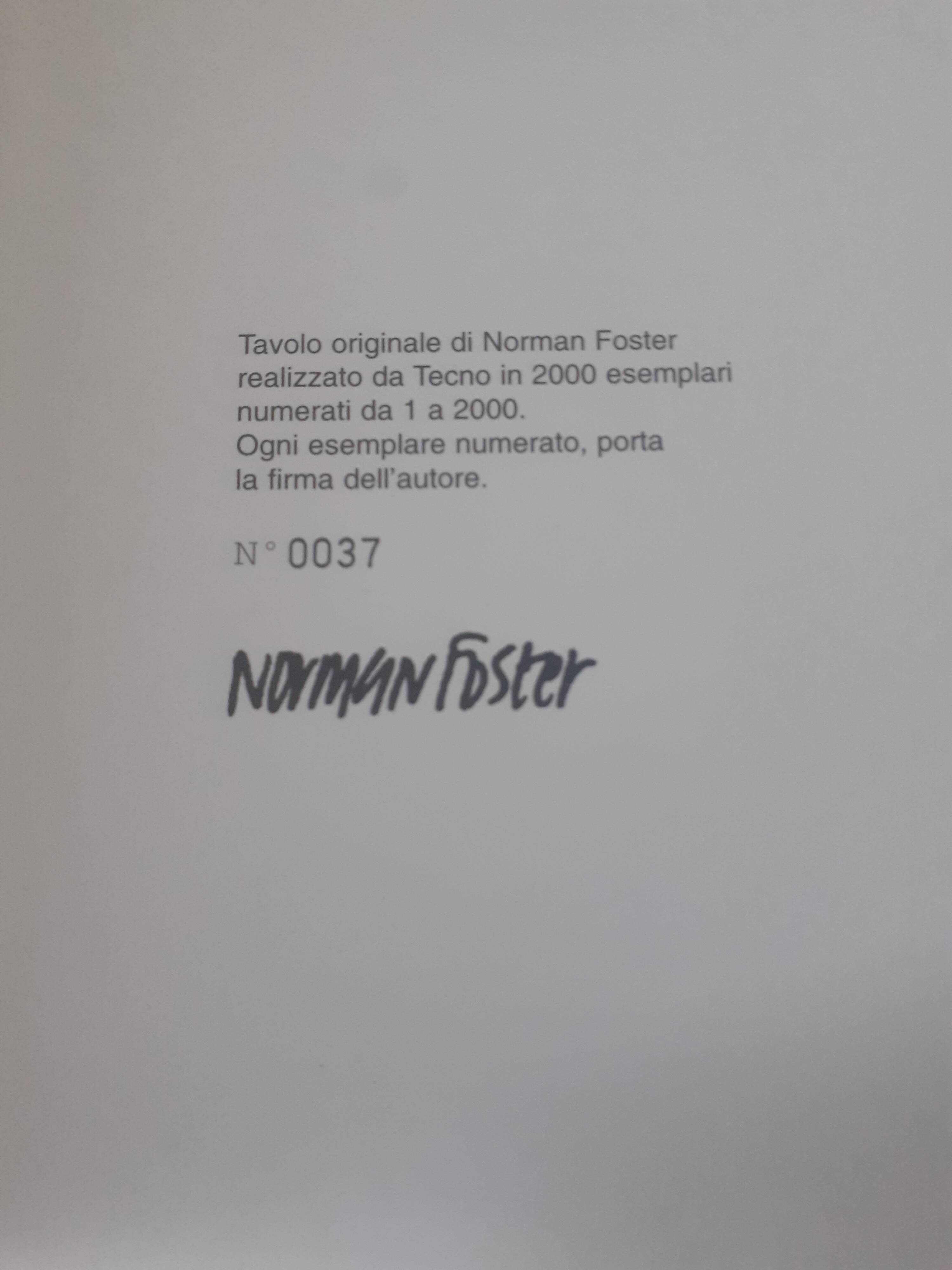 Numbered table design (limited edition) Nomos Norman Foster by Tecno Italy