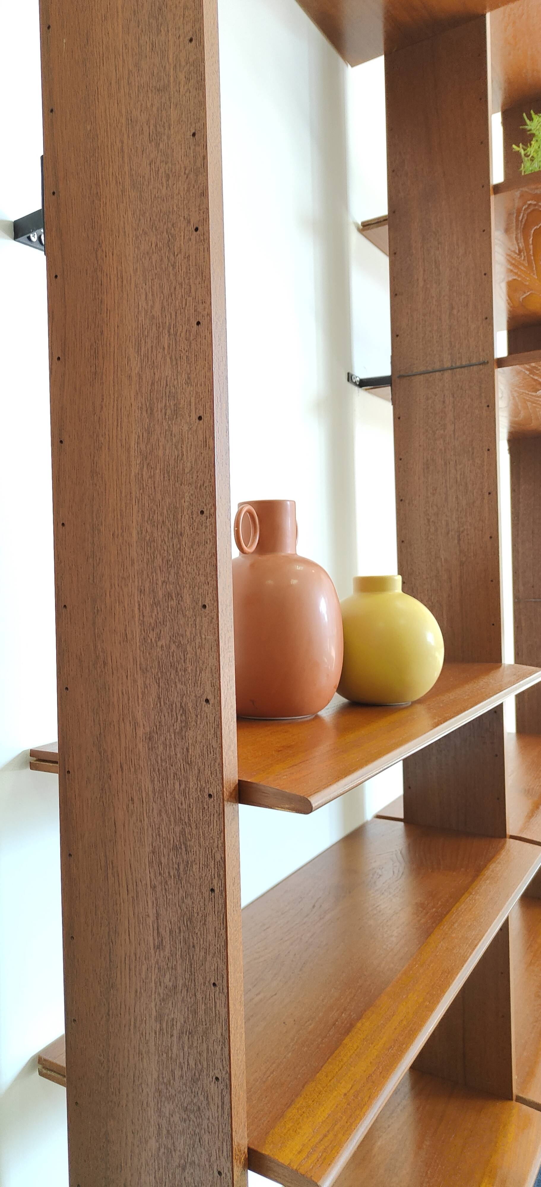 Mid-century vintage library wall shelf