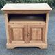 Buffet Louis Philippe deux portes meuble TV rénové en bois massif merisier brut