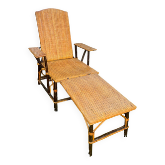 Rattan chaise longue 1920