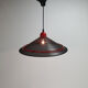 Suspension postmoderne en acier noir et rouge, années 1980