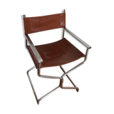 Leather folding armchair
