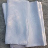Old damask tablecloth 1m65 x 2m40 in white linen