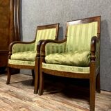 Pair of Empire period mahogany Bergères circa 1810