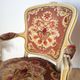 Louis XV style cabriolet armchair - floral velvet seat