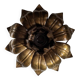 Antique brass lotus flower ceiling light from Italy, Baroque countryside