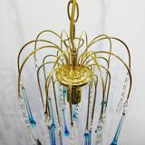 Lustre Murano Gouttes En Cristal bleu