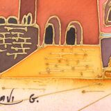 Tableau Orientaliste Lavi Group Israel – Oasis Désert - époque : XXème Siècle