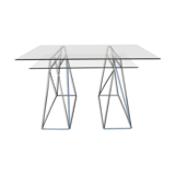 Modernist desk chrome and glass