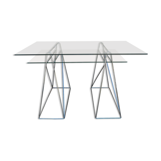 Bureau moderniste chrome et verre