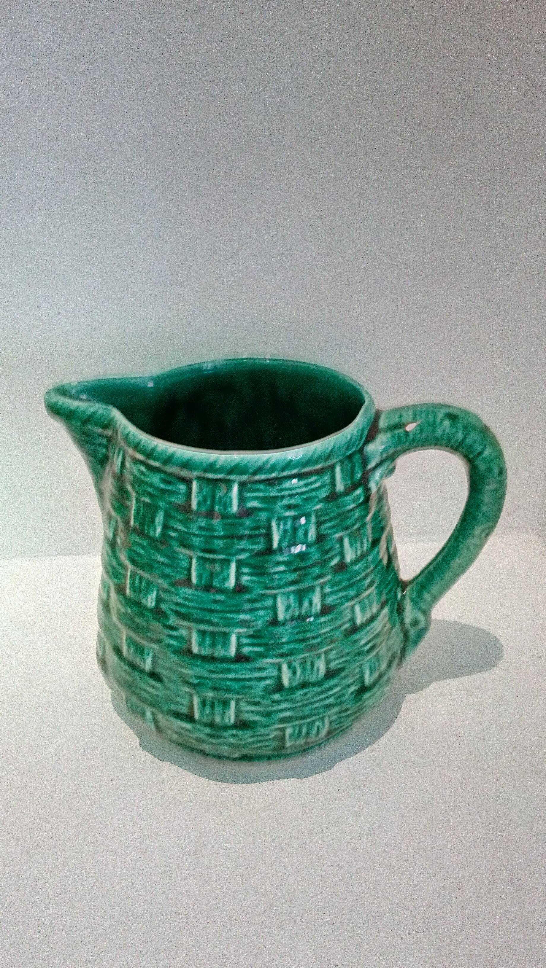 Digoin Sarreguemines braided pitcher