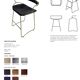 Organic kitchen bar stool c. Metal Brass and Cognac Leather Backrest