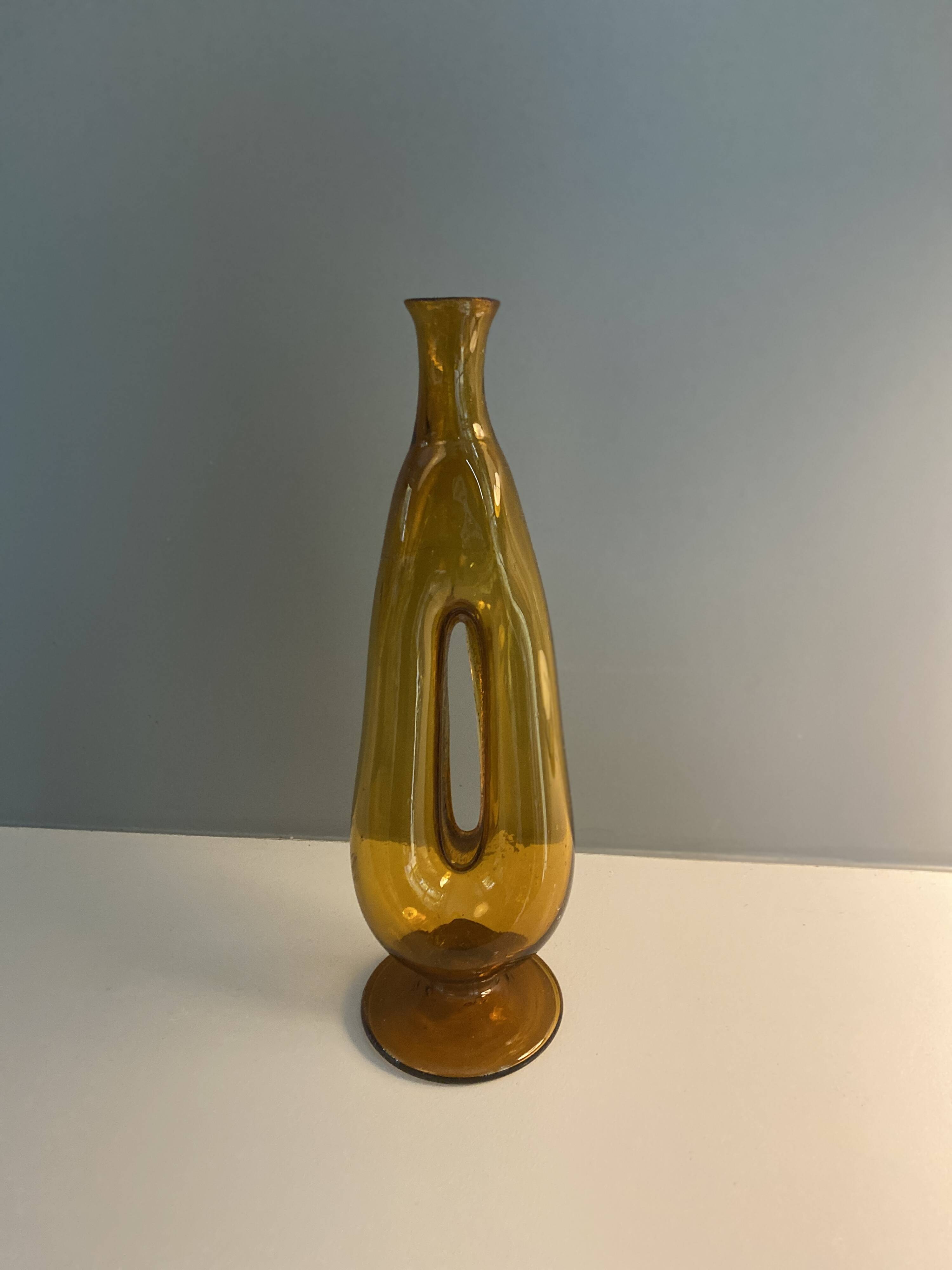 Brutalist glass vase from the 50s