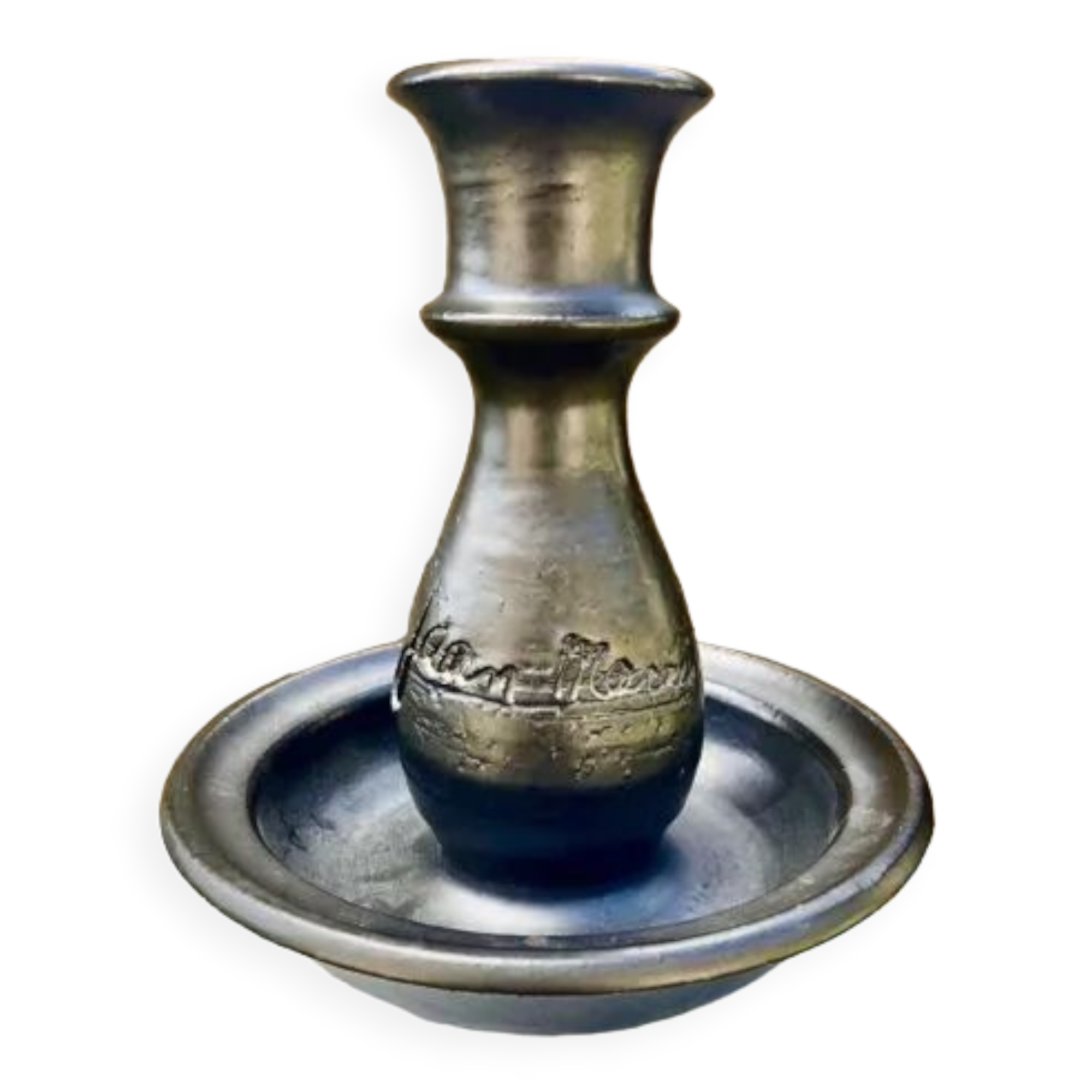 Ceramic candle holder signed Jean Marais Vallauris ceramics