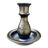 Ceramic candle holder signed Jean Marais Vallauris ceramics