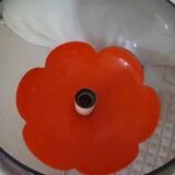 Table lamp in plexiglass and orange flower 70's