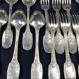 Christofle cutlery set silver metal Empire large cutlery and desserts, spoons