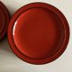 Set of 10 plates Hertha Bengtson Rosenthal 1970 in red stoneware.