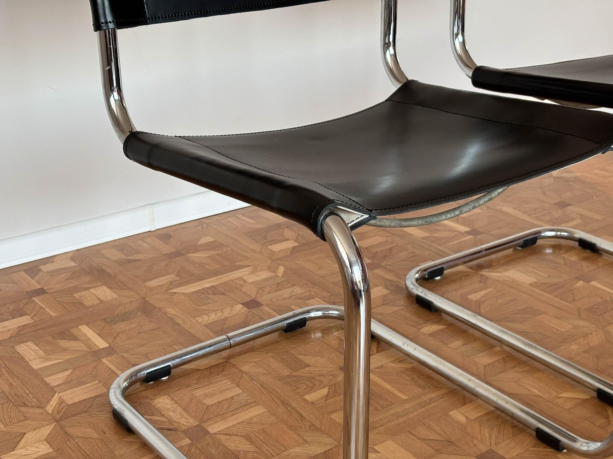 Chaises S33 par Mart Stam pour Thonet, années 1980, ensemble de 2