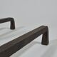 Pair of handforged metal and brass andirons