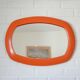 Rare 1970s Orange Space Age Mirror | Vintage Pop Art Yugoslav Wall Mirror