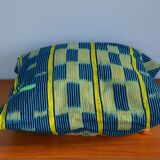 Housse de coussin en tissu baoulé jaune
