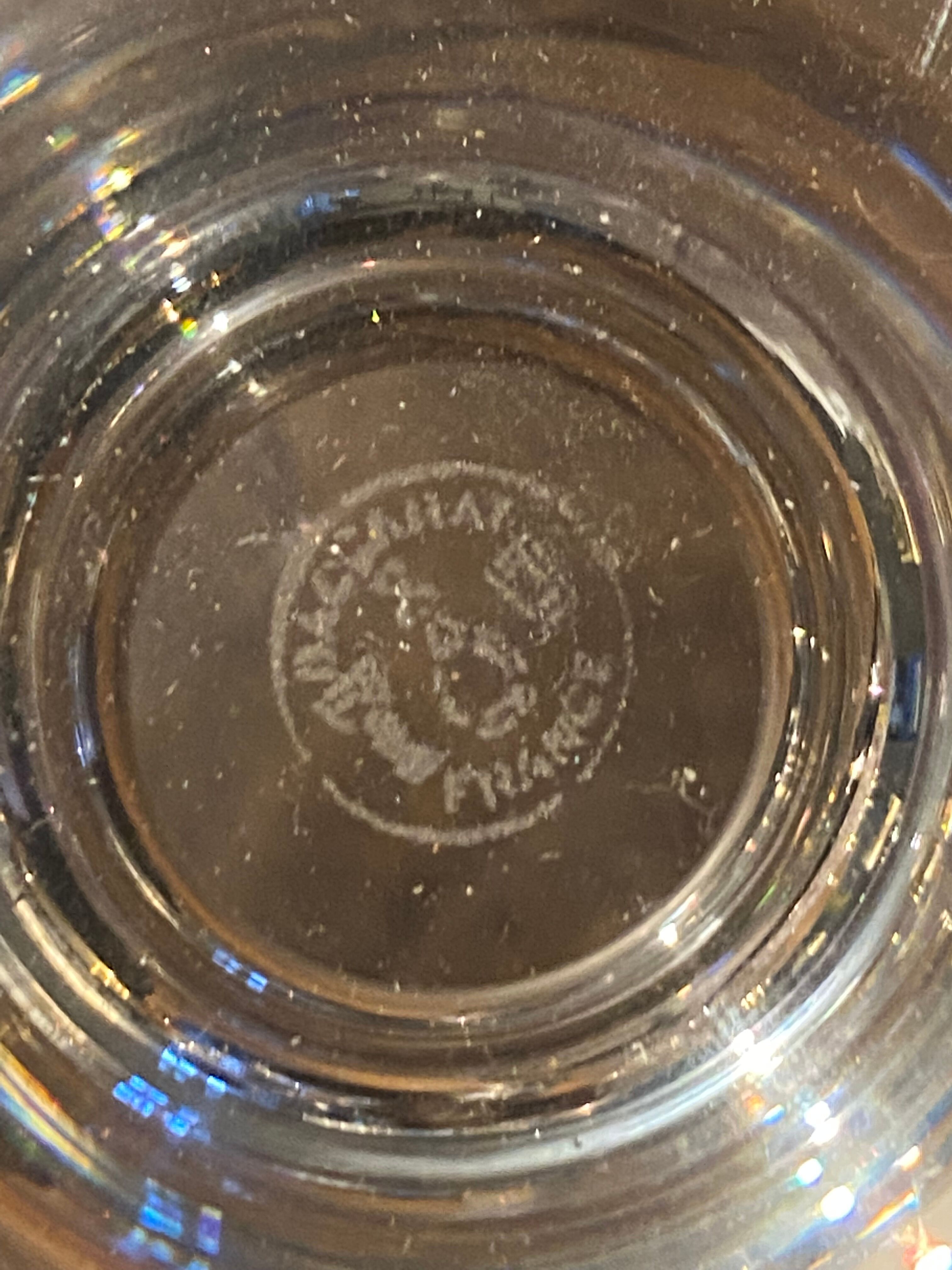 Set of 10 crystal glasses signed Baccarat 1930