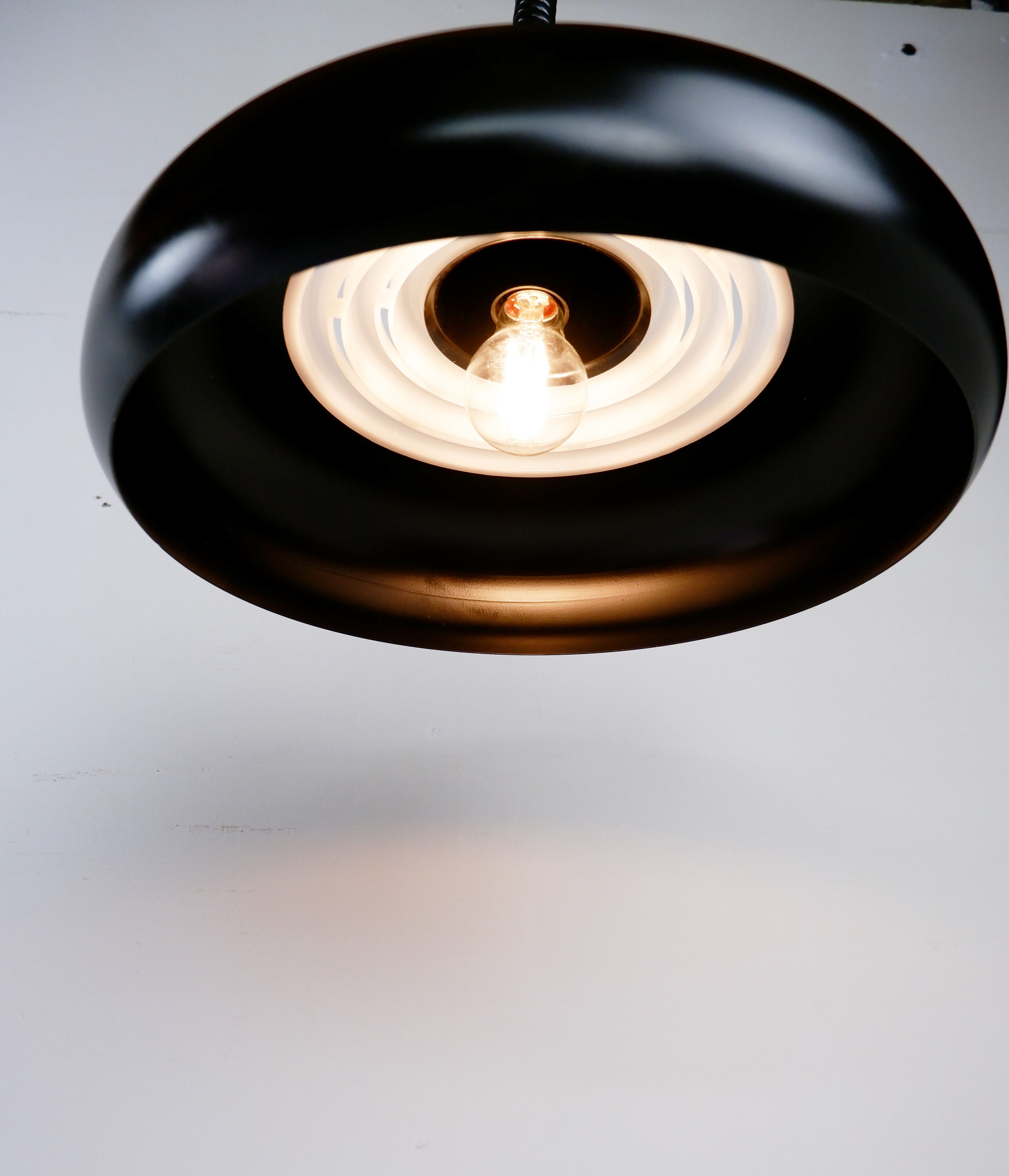 Knud Christensen hanging lamp black, 1970s