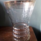Vintage vase from the 70s in chiseled glass