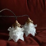 Duo of walking roses glasses Art Deco