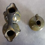 2 vases vintage en céramique vernissée, Grèce