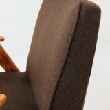 Vintage Lounge Chair Dark Cacao Wool Upholstery