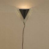 Pair of Postmodern Memphis Metal and Lucite Diamond Sconces Circa 1980