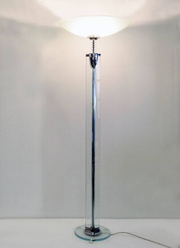 Pietro Chiesa for Fontana Arte rare pair of crystal floor lamps, 1930s