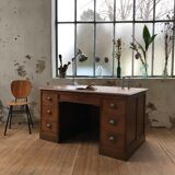 Desk with drawers in oak