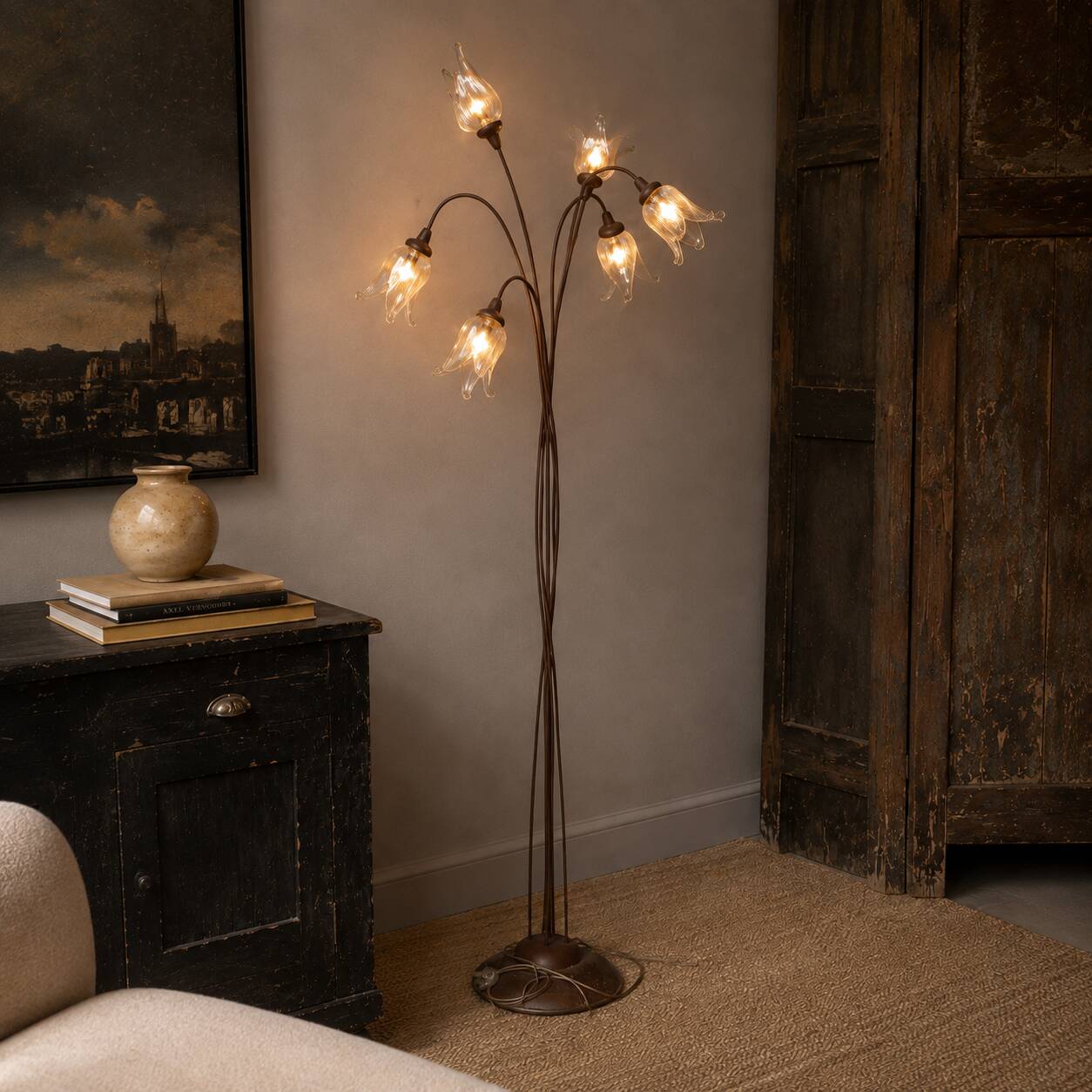 Murano Glass Six-Light Floor Lamp, 1970-1980s