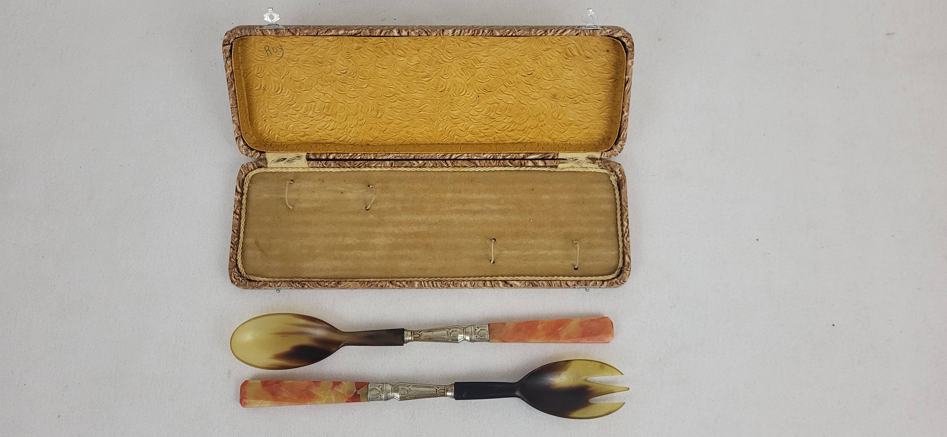 Art Deco salad servers