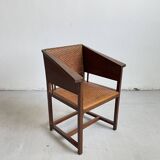 Hans Vollmer & Prag-Rudniker Wickerwork, Oak and Cane Chair Mod. 464, 1902