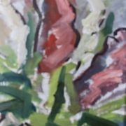 Original Mid-Century Oil on Canvas " Vase" by unidentified Artist- Vintage & Framed