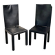 PAIR BLACK LEATHER ARCALLA CHAIRS FOR B&B ITALIA BY PAOLO PIVA - 1990'S