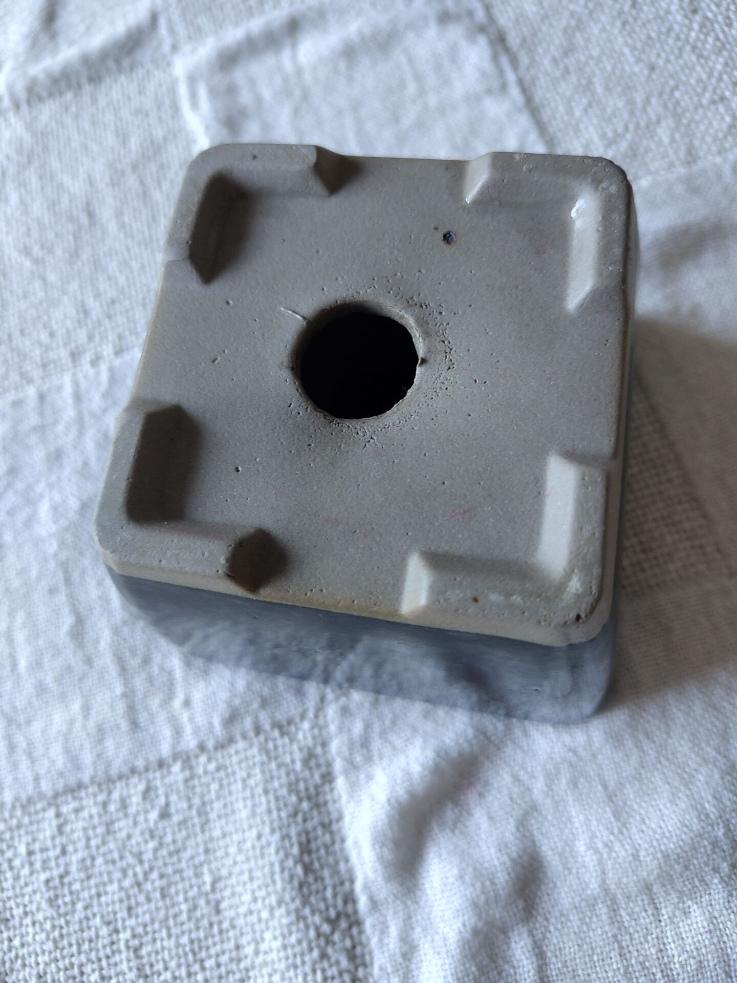 Pot à bonsaï carré en grès émaillé bleu