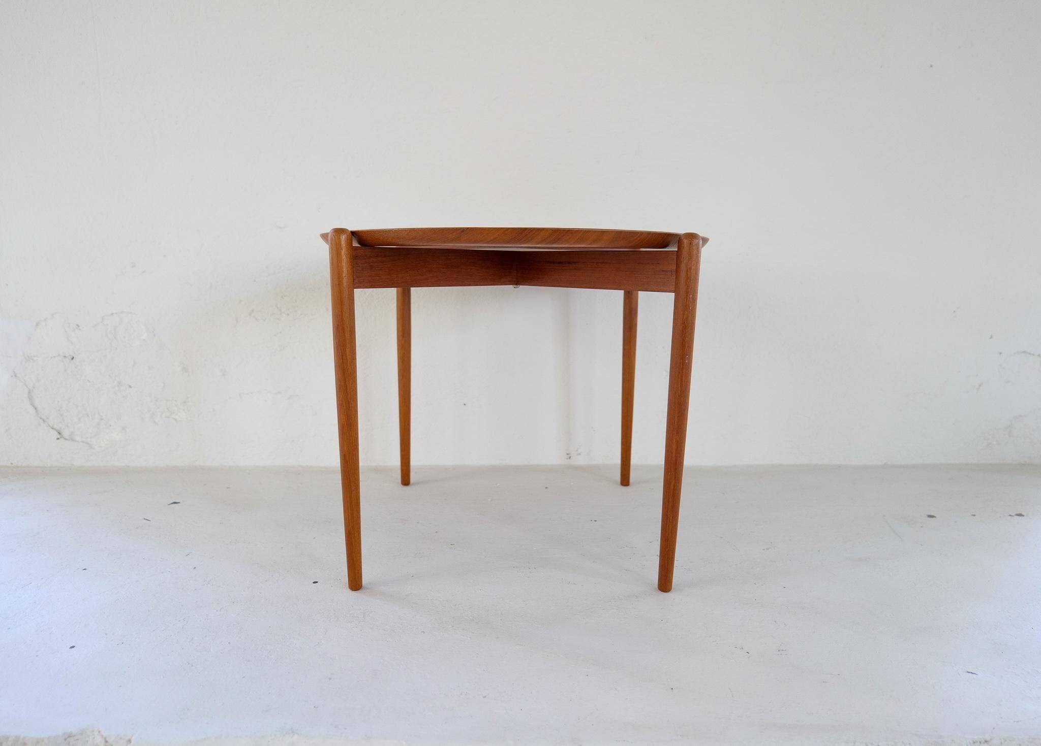 Mid-century modern teak side table/tray Sweden 1960s