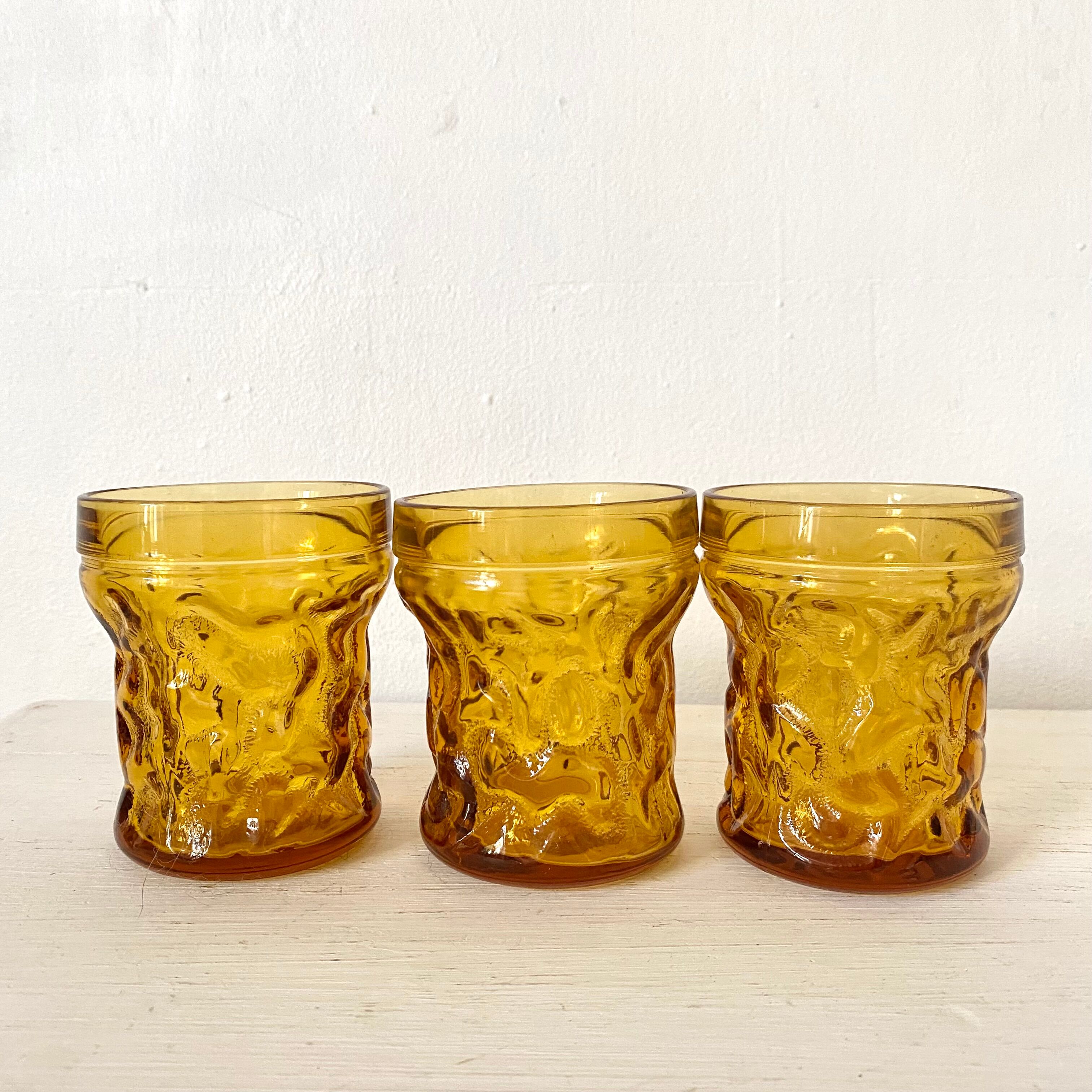 Vintage amber water glasses