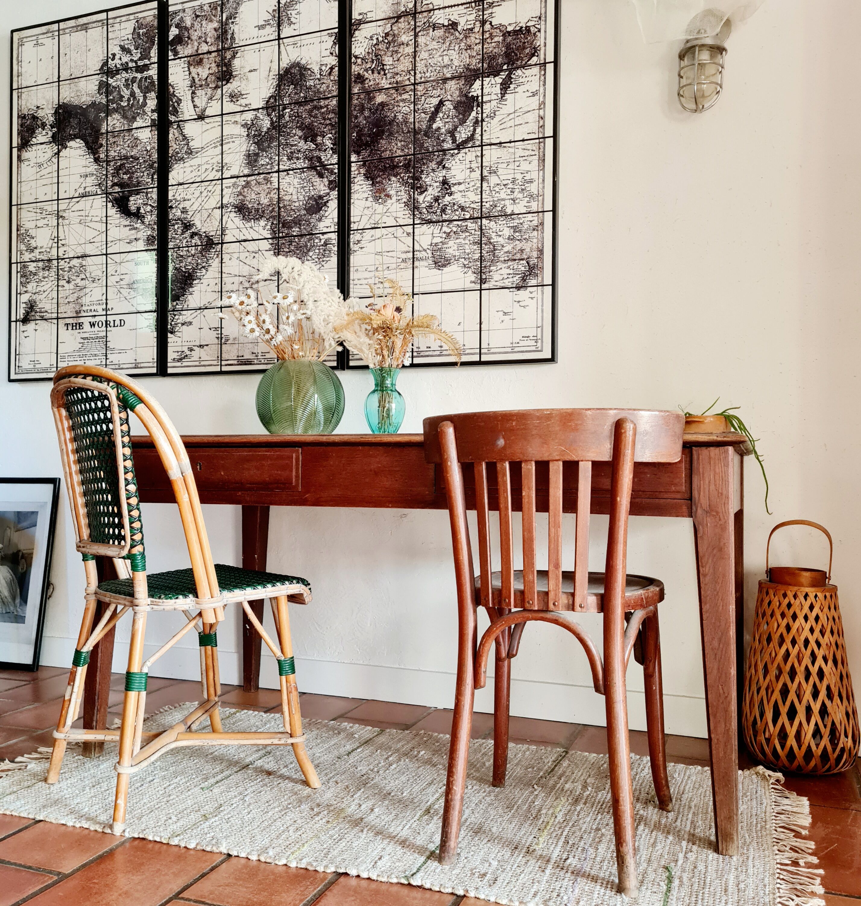 Old farmhouse table compass legs