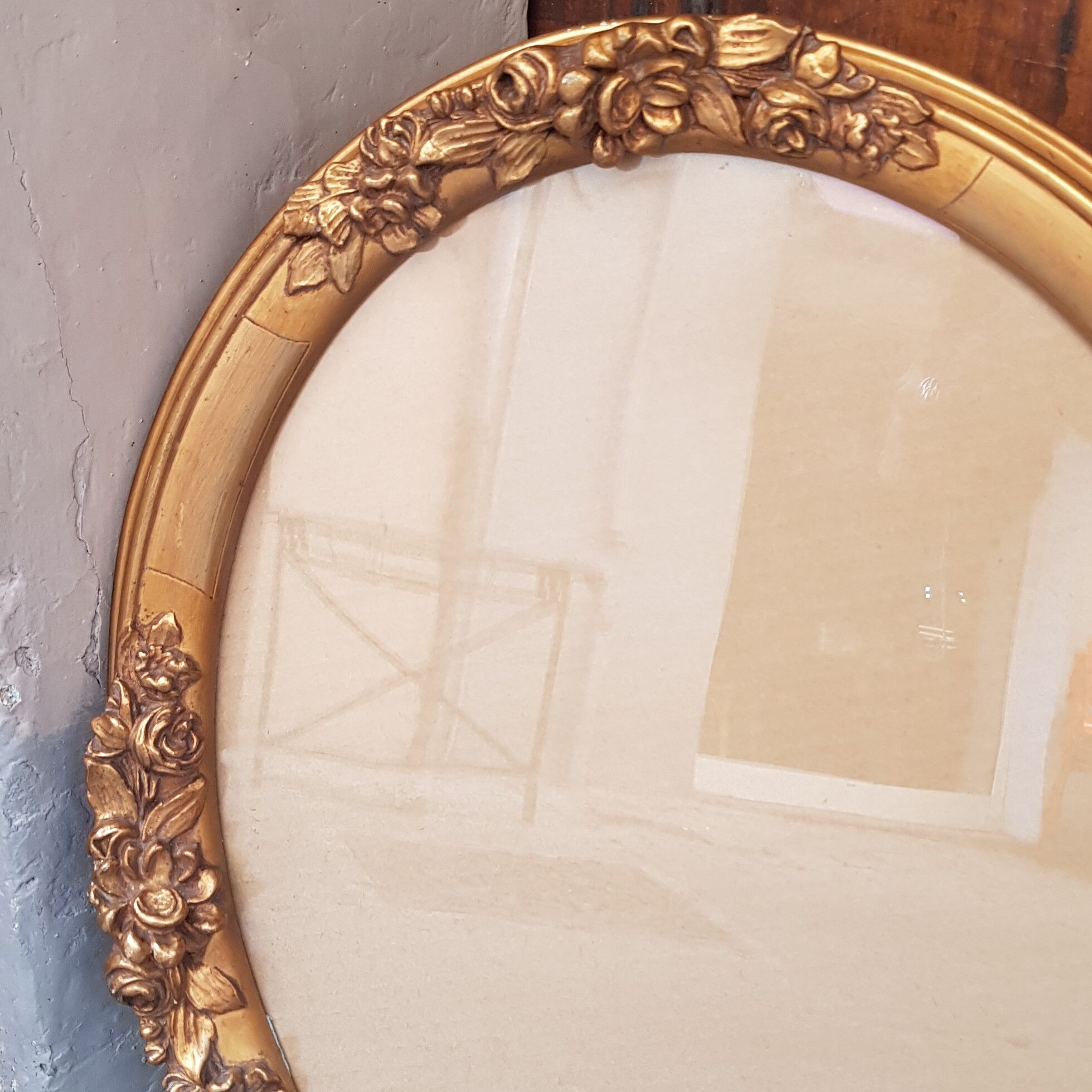 Old photo frame with flower molding
