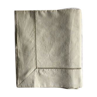 Old linen and cotton sheet tinted in linden