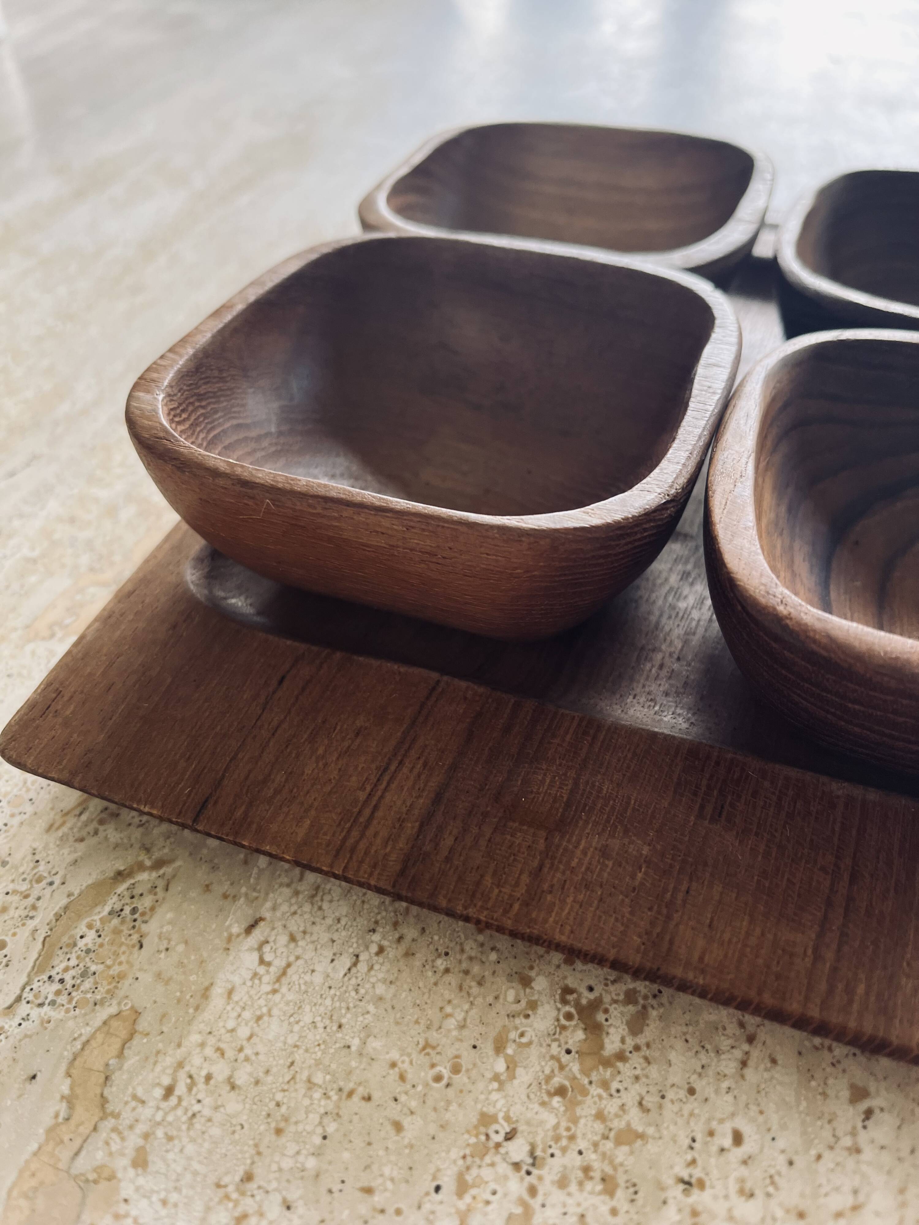 Vintage wooden aperitif tray